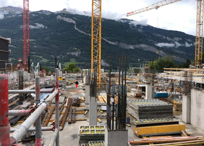 Baustelle-Kantonsspital-Graubünden-Stand-Sept-2023-Rohbauarbeiten-Rohbauarbeiten-1.-Obergeschoss